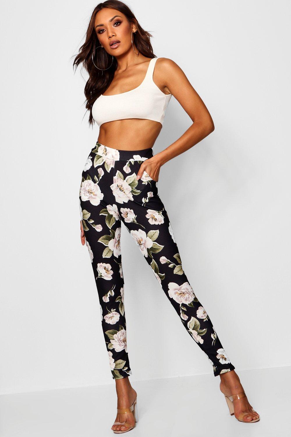 floral skinny fit pants