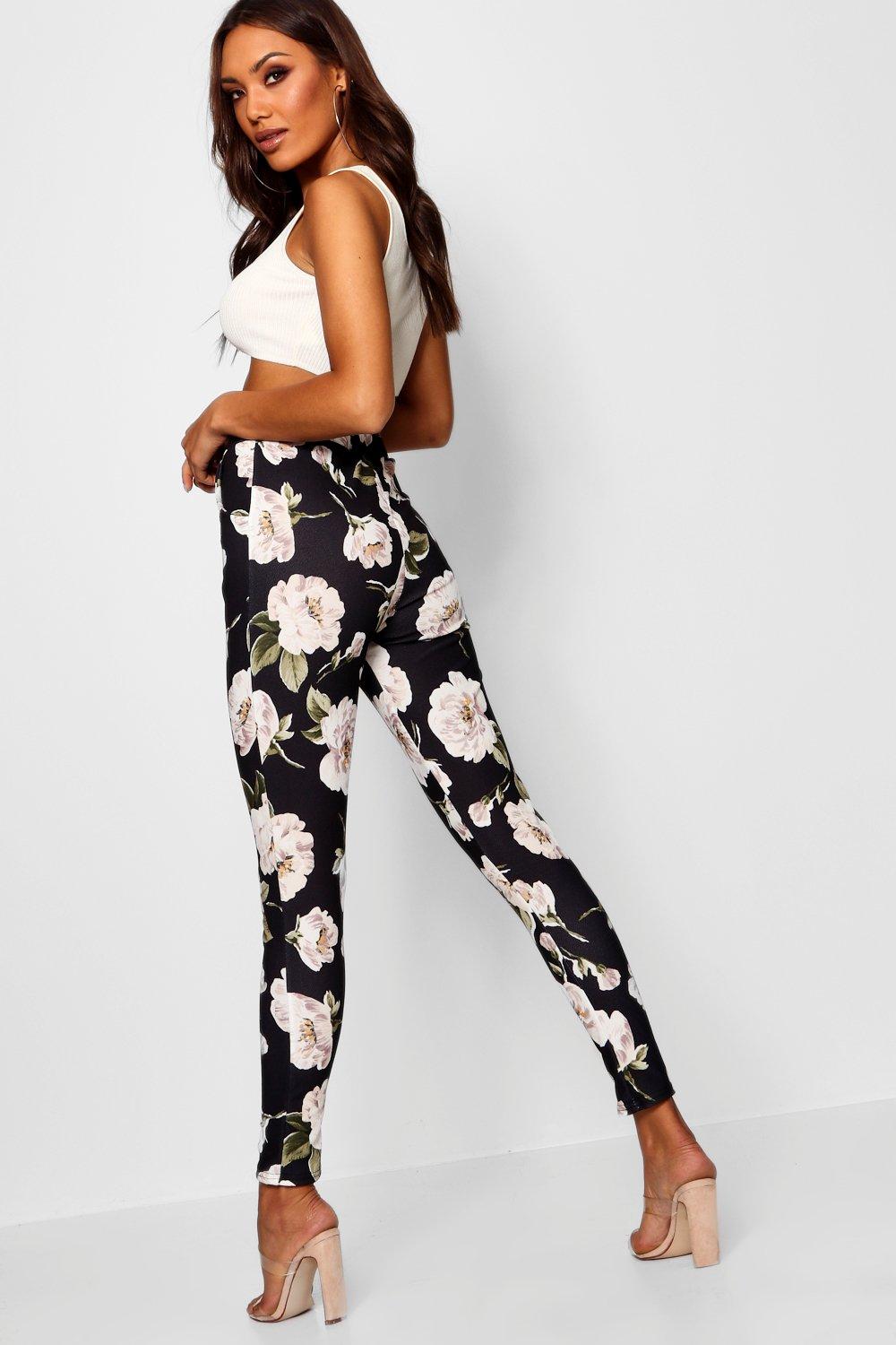 Floral skinny trousers best sale