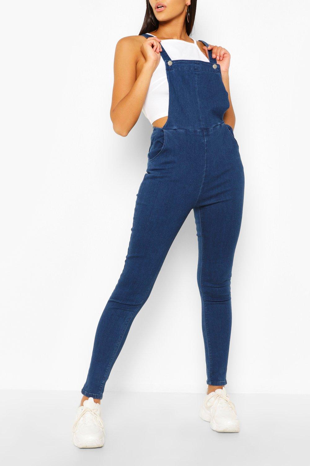 blue skinny dungarees