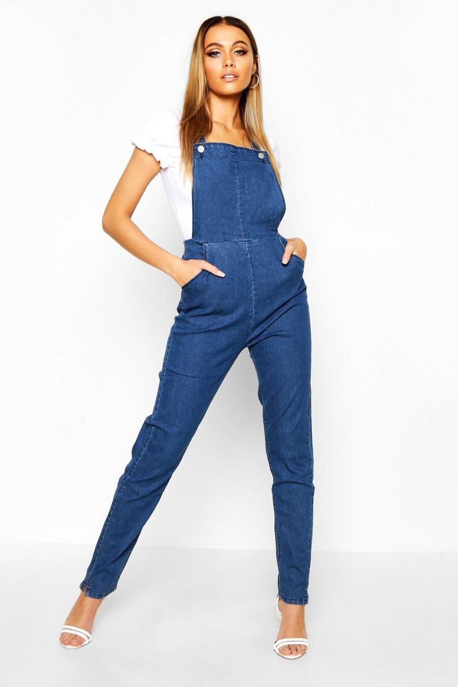 Slim-Fit Jeans-Latzhose, Mittelblau image number 1