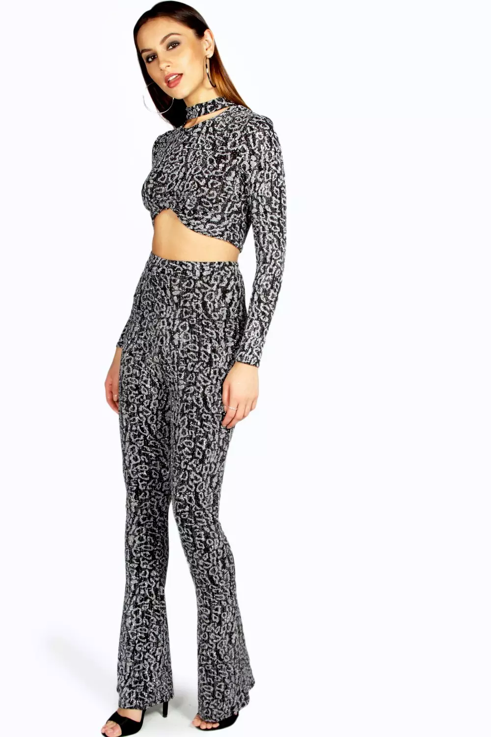 Black Polly Animal Print Sparkle Trouser alternative image