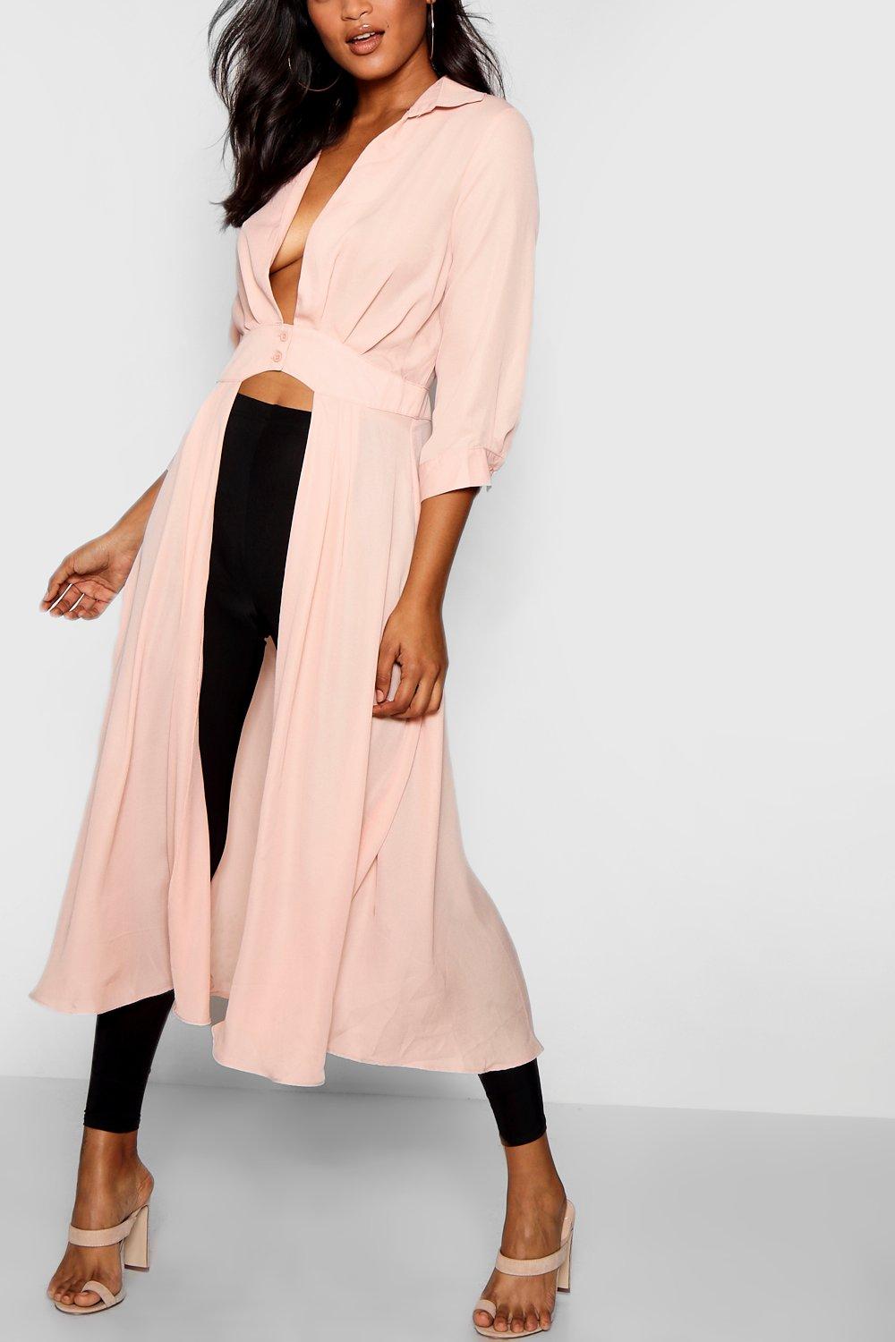 split maxi shirt