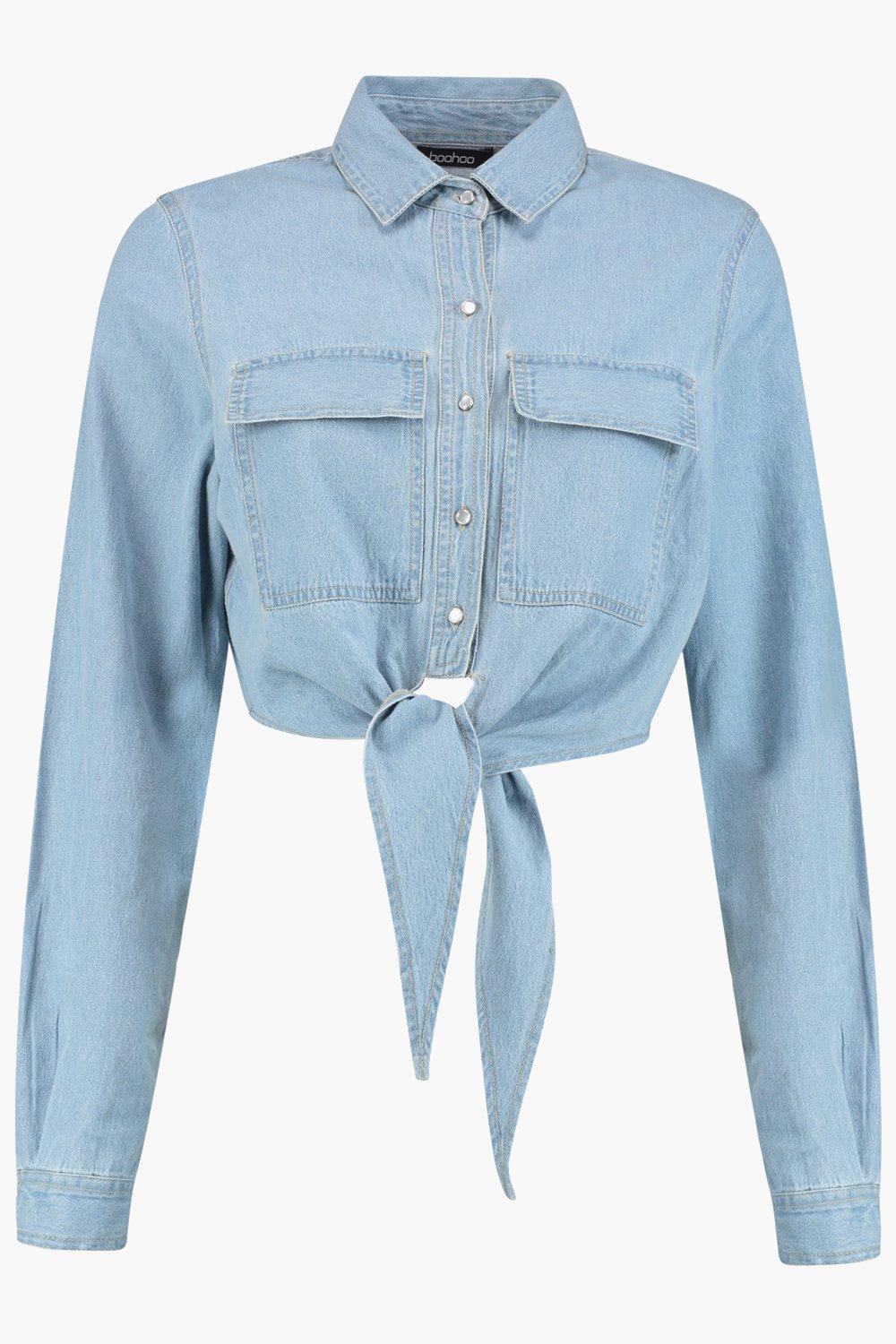 denim shirt tied