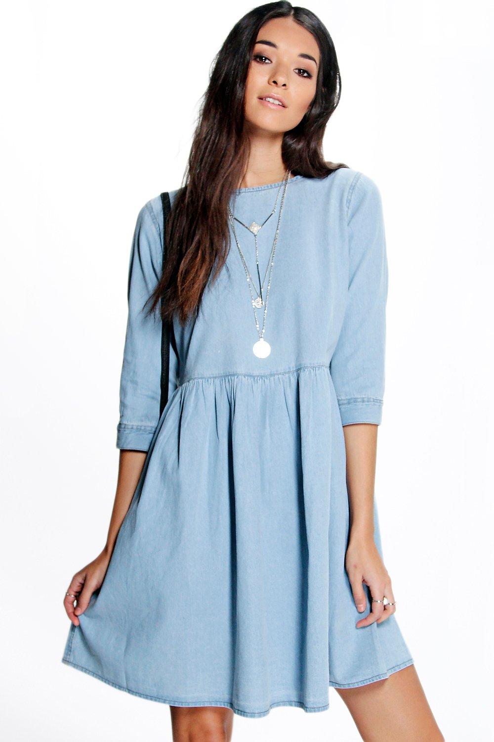 denim smock dress