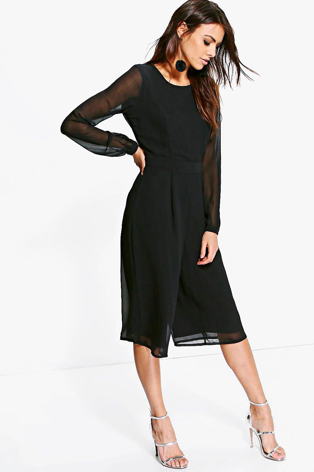 long sleeve culotte jumpsuit