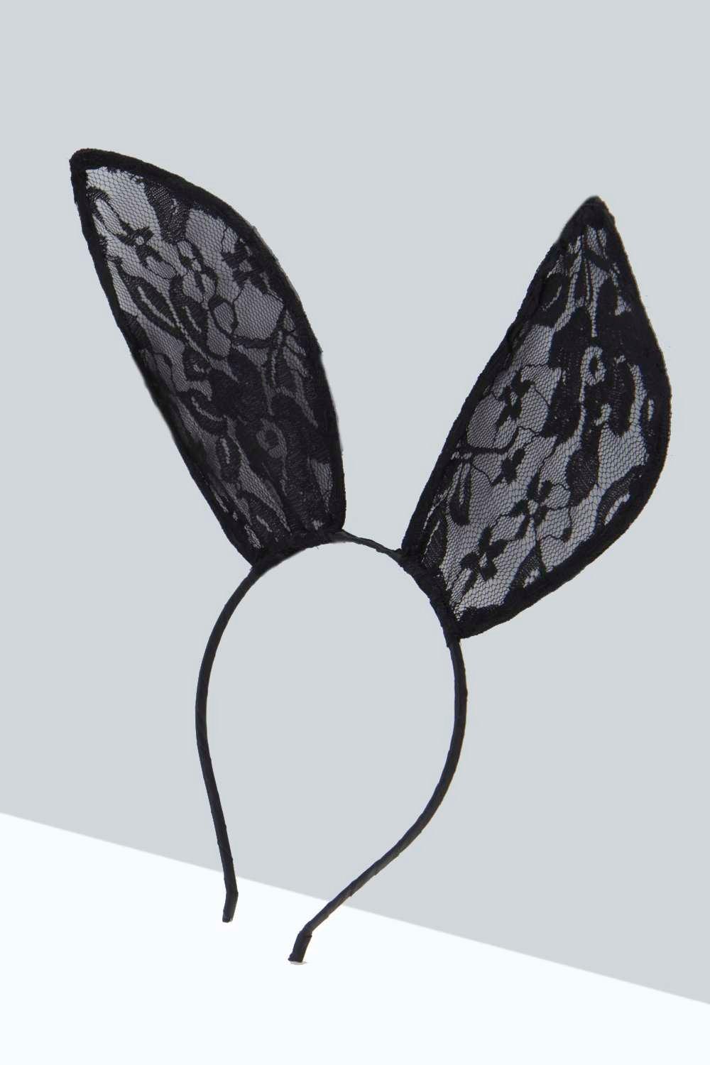 Halloween Lucy Lace Bunny Ears Headband boohoo