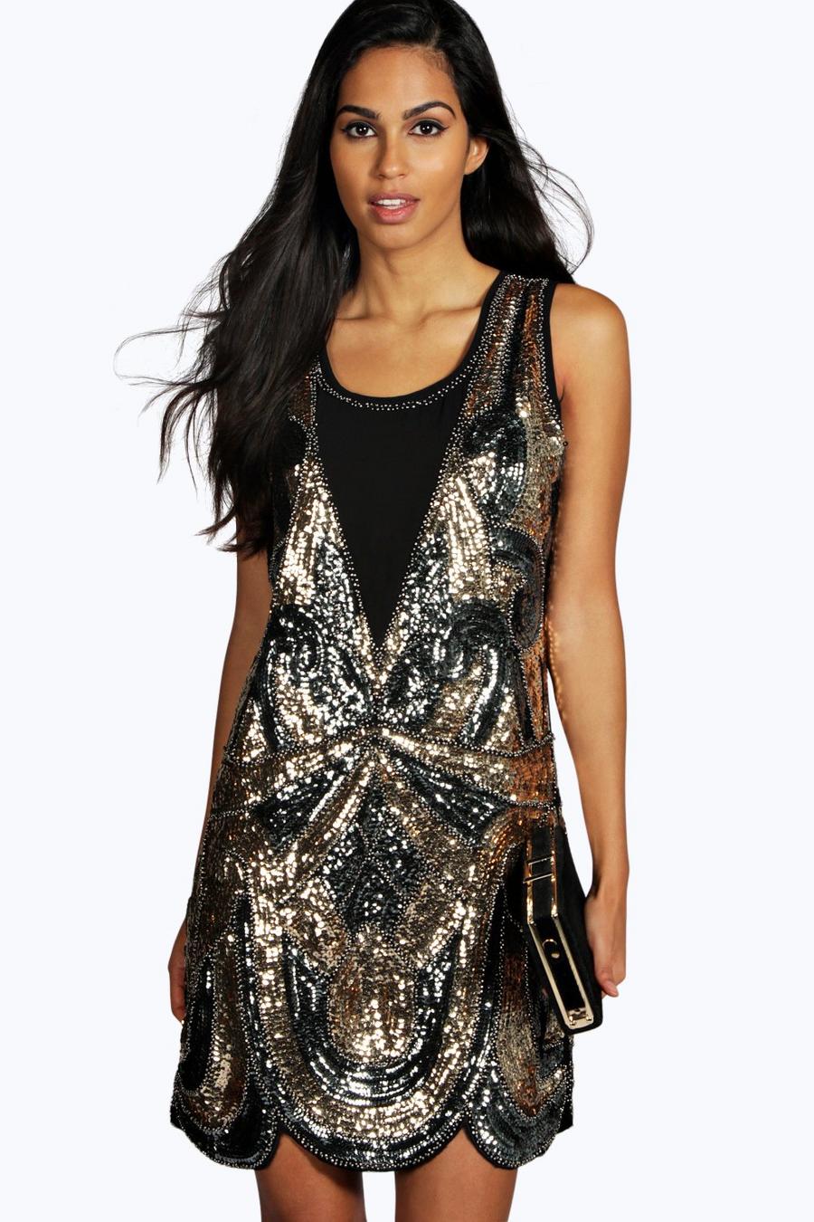 Pewter Boutique Ciara All Over Embellished Shift Dress image number 1