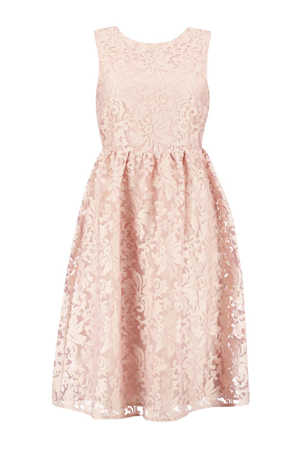 boutique embroidered organza skater dress