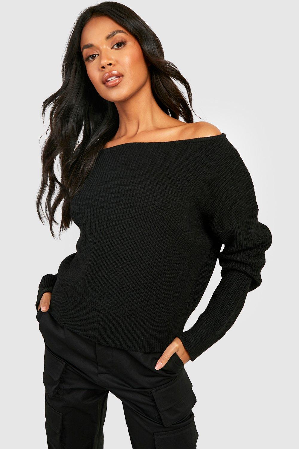 Black slash 2025 neck jumper