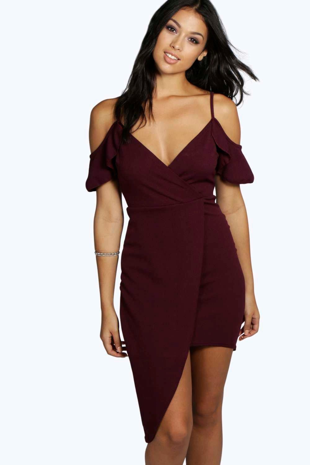 cold shoulder dress boohoo