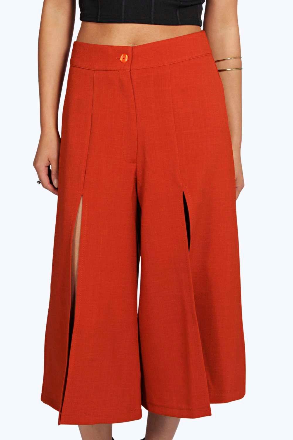 verity jupe culotte longue fendue sur le cote boohoo FR