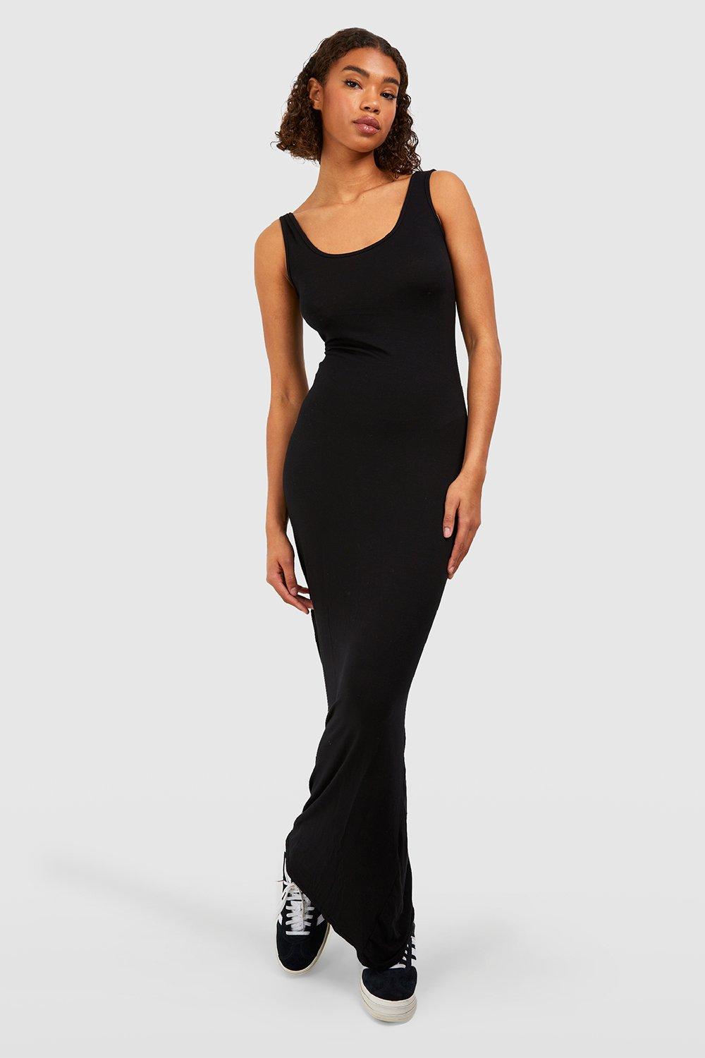 black smart maxi dress