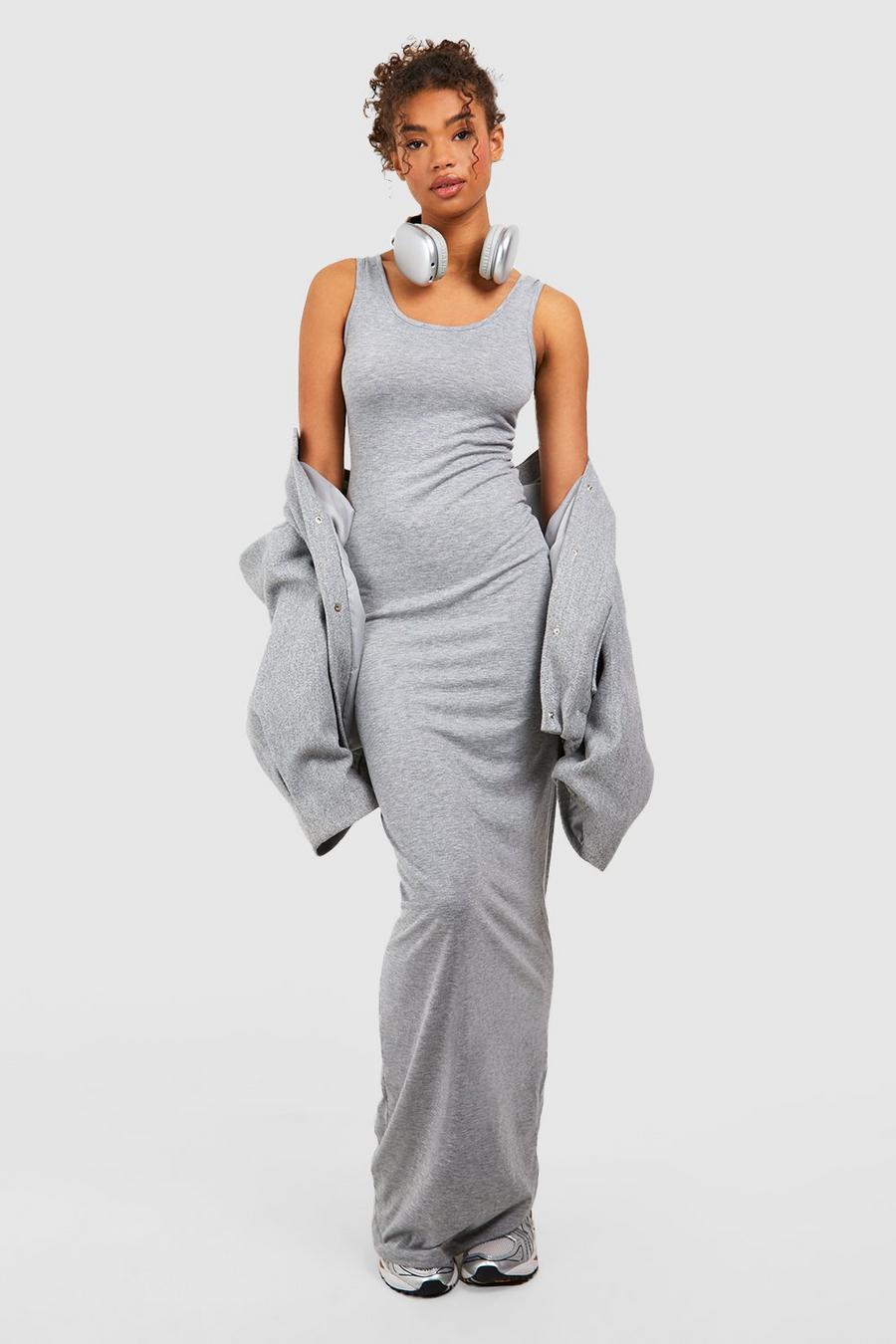 Grey marl שמלת מקסי בייסיק לנשים גבוהות image number 1