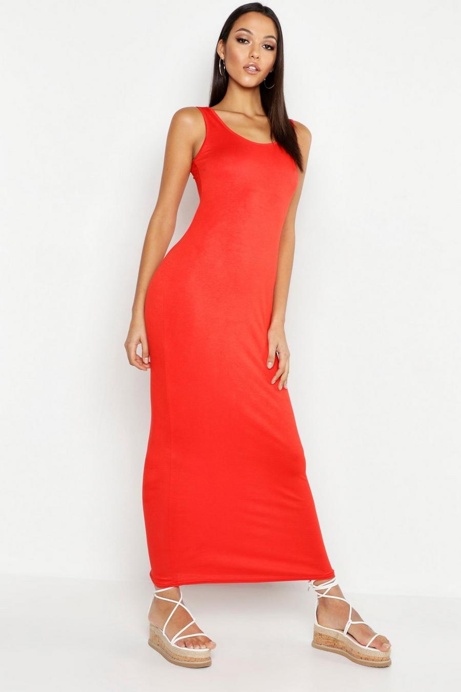 Tall Basic-Maxikleid, Red image number 1