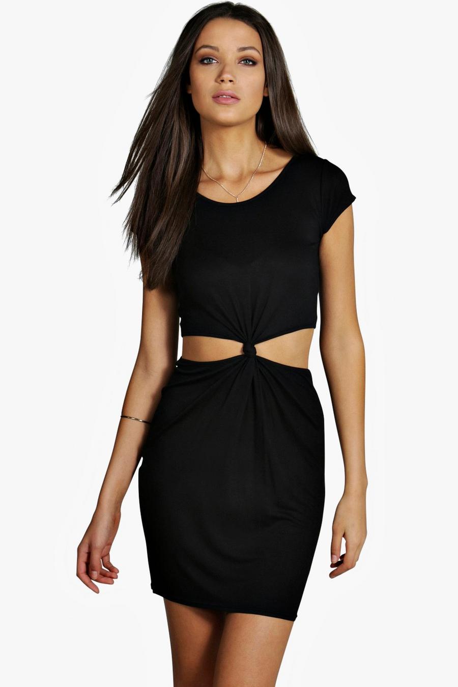 Black Tall Kelly Cut Out Knot Front Dress image number 1