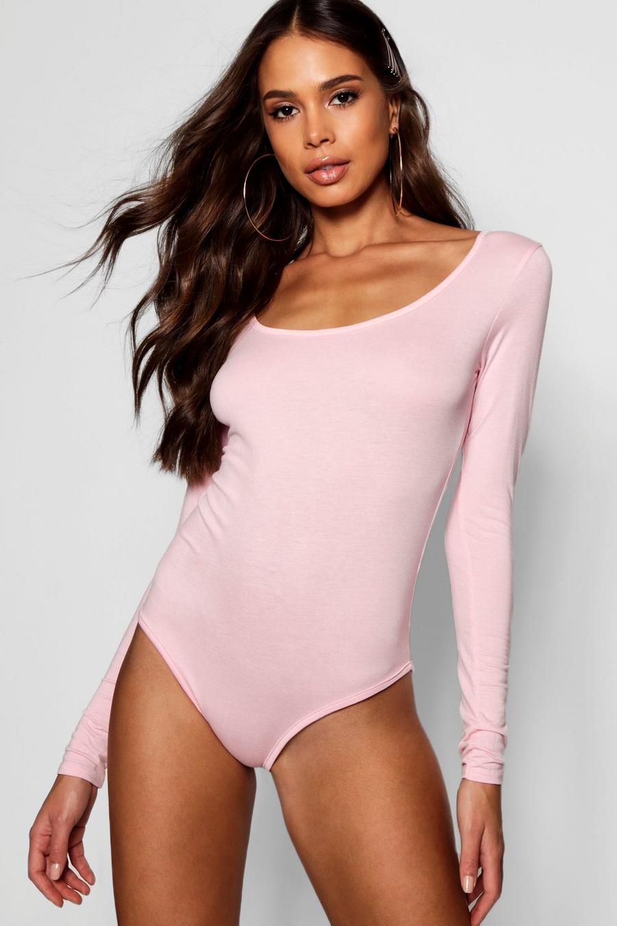 Powder pink Tall Long Sleeve Basic Bodysuit image number 1