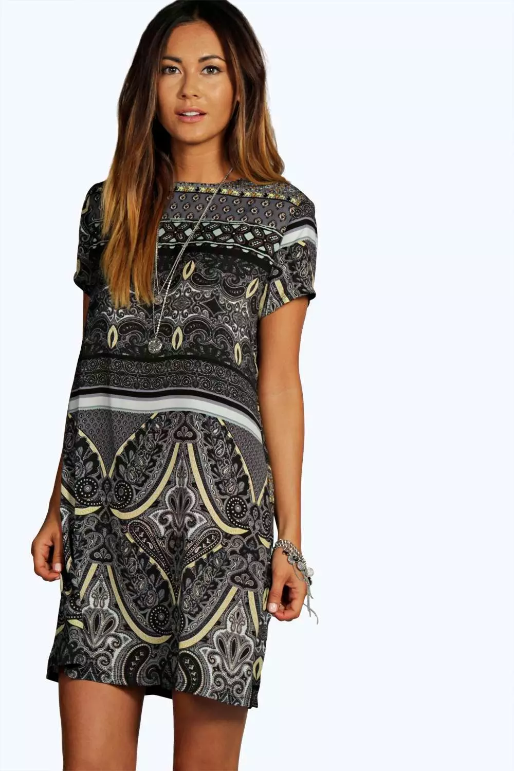 Paisley shift outlet dress