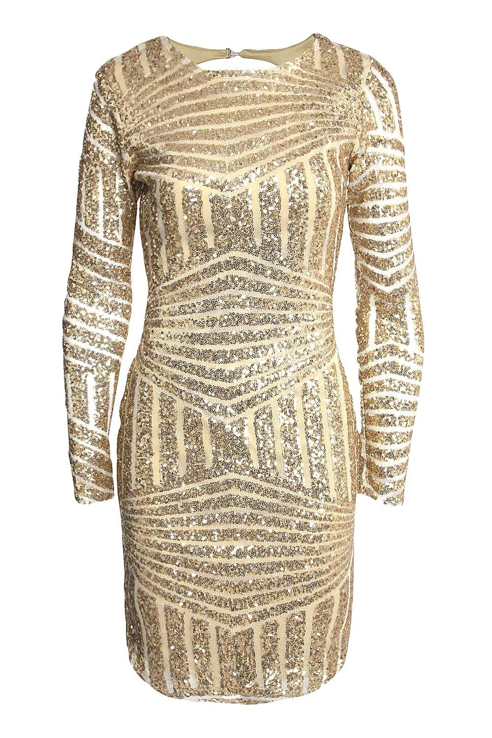 boutique sequin open back bodycon dress