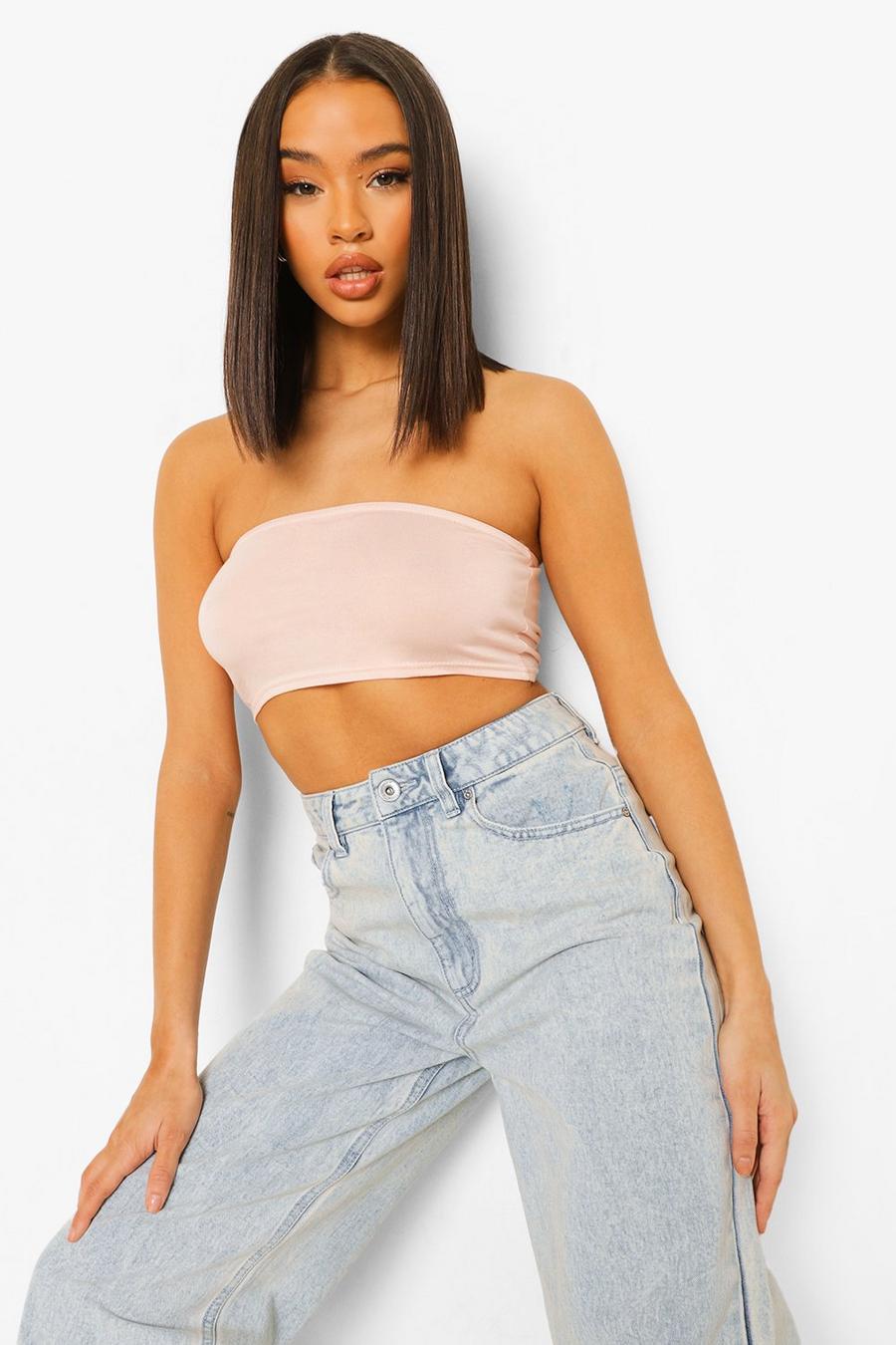 Nude Basic Jersey Knit Tube Top image number 1