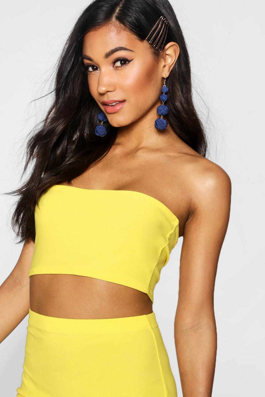 Basic Bandeau-Top aus Jersey, Yellow image number 1