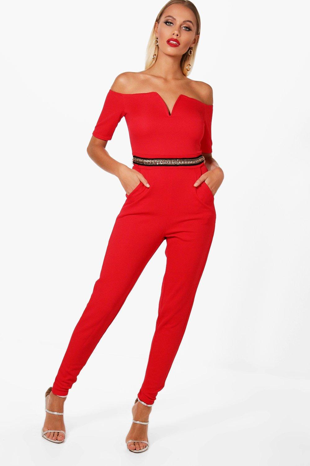 boohoo bardot jumpsuit