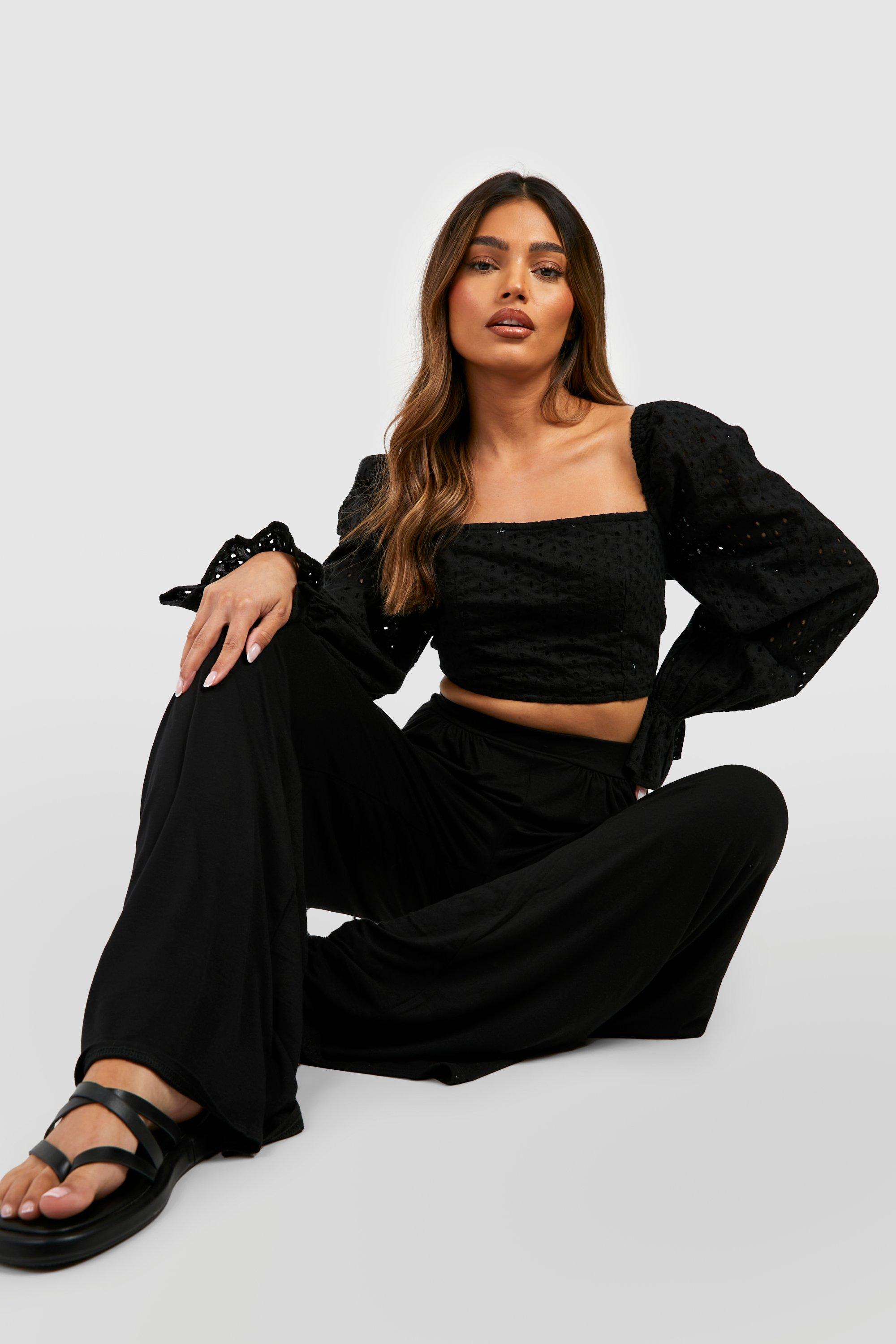 Basics High Waisted Soft Wide Leg Pants