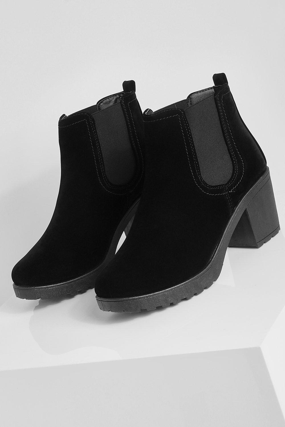 Block heel suedette store chelsea boots