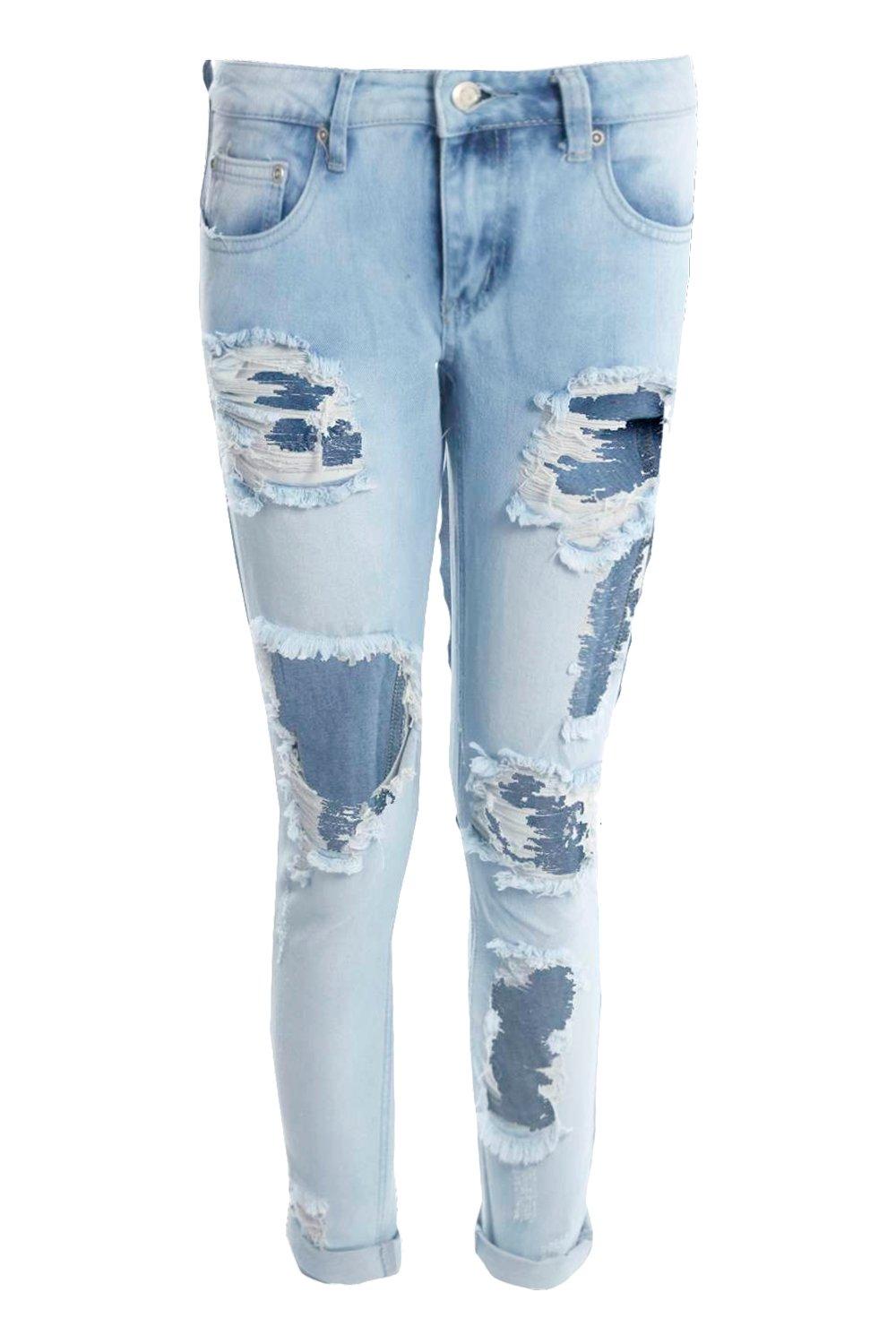 boohoo ripped boyfriend jeans