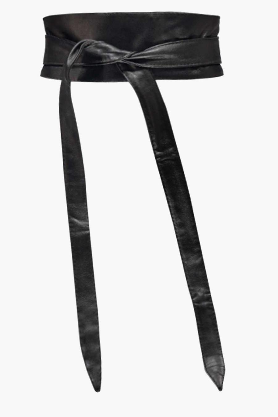 Cinturón de obi y cuero sintético trenzado, Negro nero image number 1