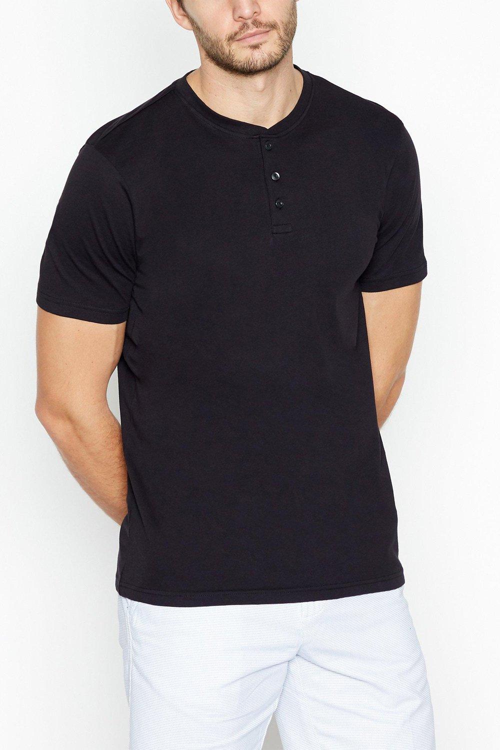 Maine Grandad Collar T-Shirt | Debenhams