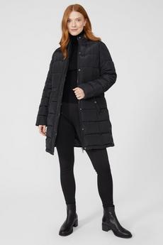 Maine black Funnel Neck Quilted Padded Coat