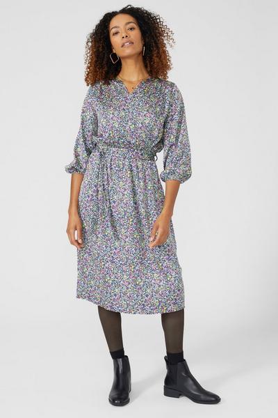 Maine floral Floral Printed Wrap Front Dress