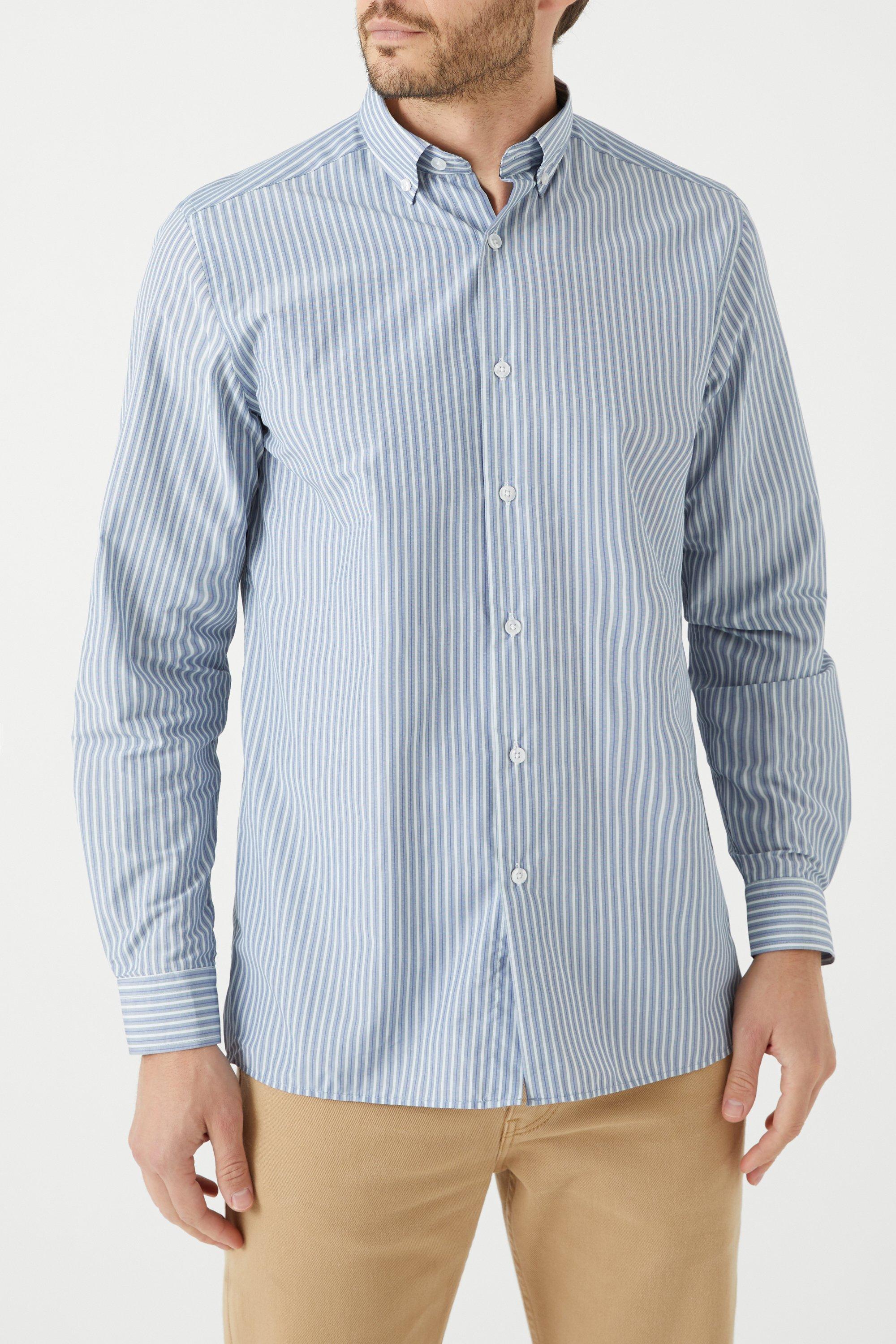 Maine Long Sleeve End Stripe Shirt | Debenhams