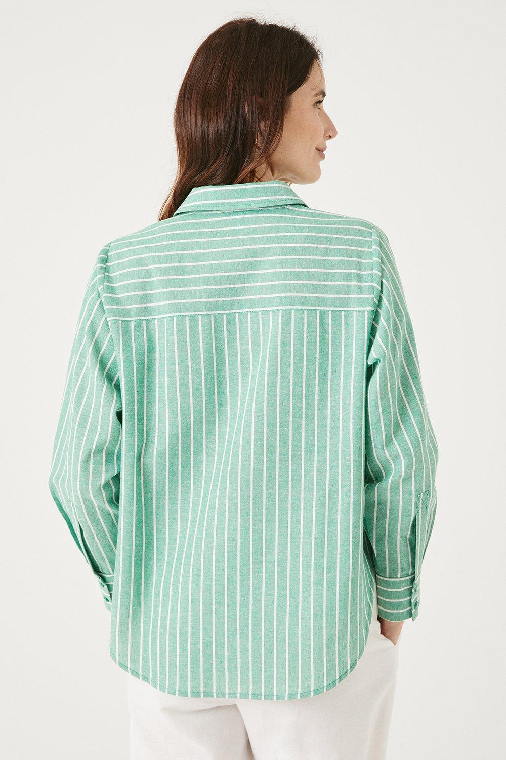 Green and White Striped Shirt | JINJIN - Astro XL