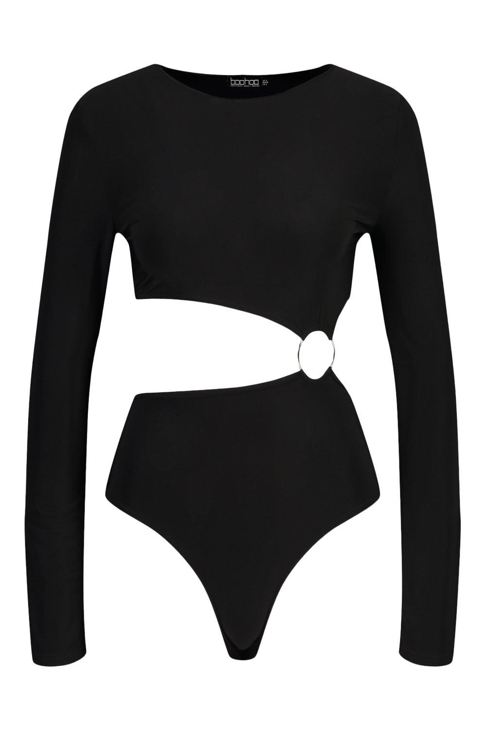 Ring Cut Out Detail Long Sleeve Bodysuit