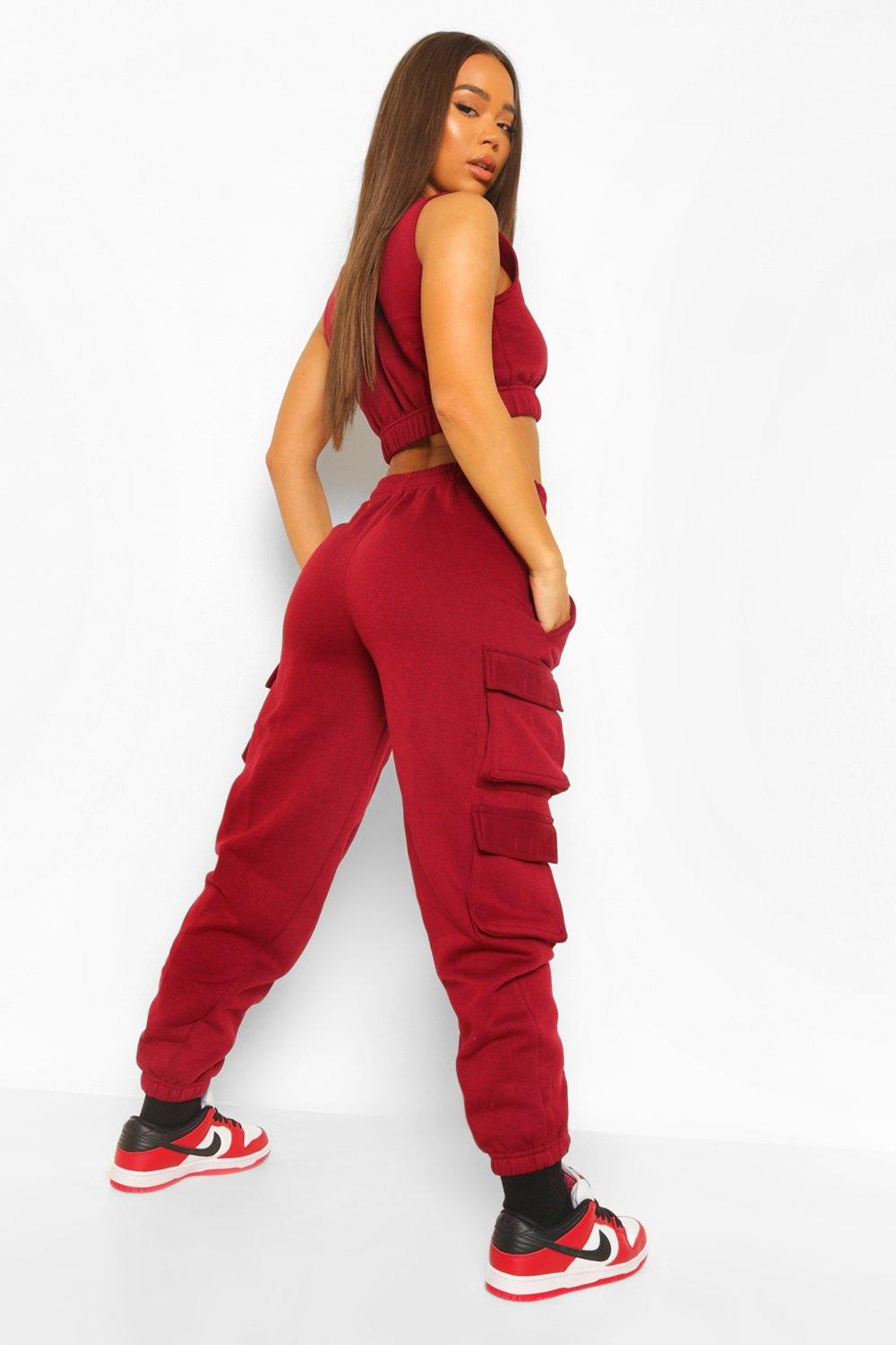 Red hot sale crop pants