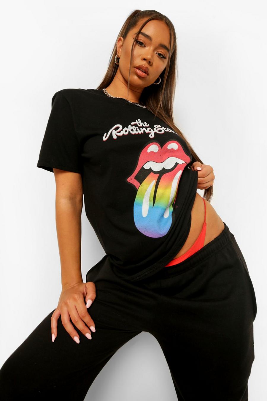 Black noir Rolling Stones Lip License T-shirt image number 1
