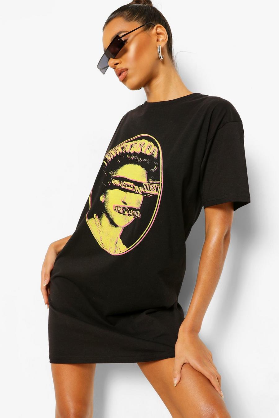 T-Shirt-Kleid mit lizenziertem „Sex Pistols“-Print image number 1