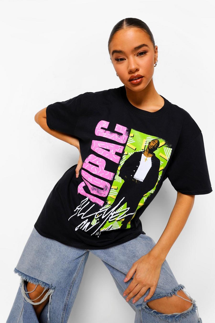 Tupac Graffiti License Print T-shirt image number 1