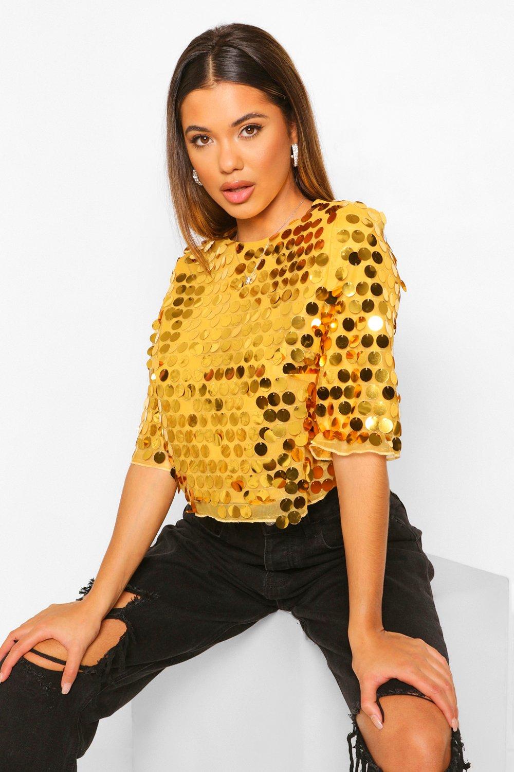 Sequin Disc Top boohoo CA