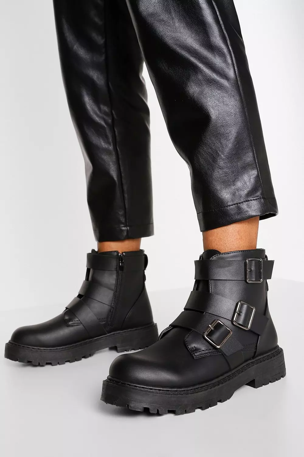 Biker boots store wide fit