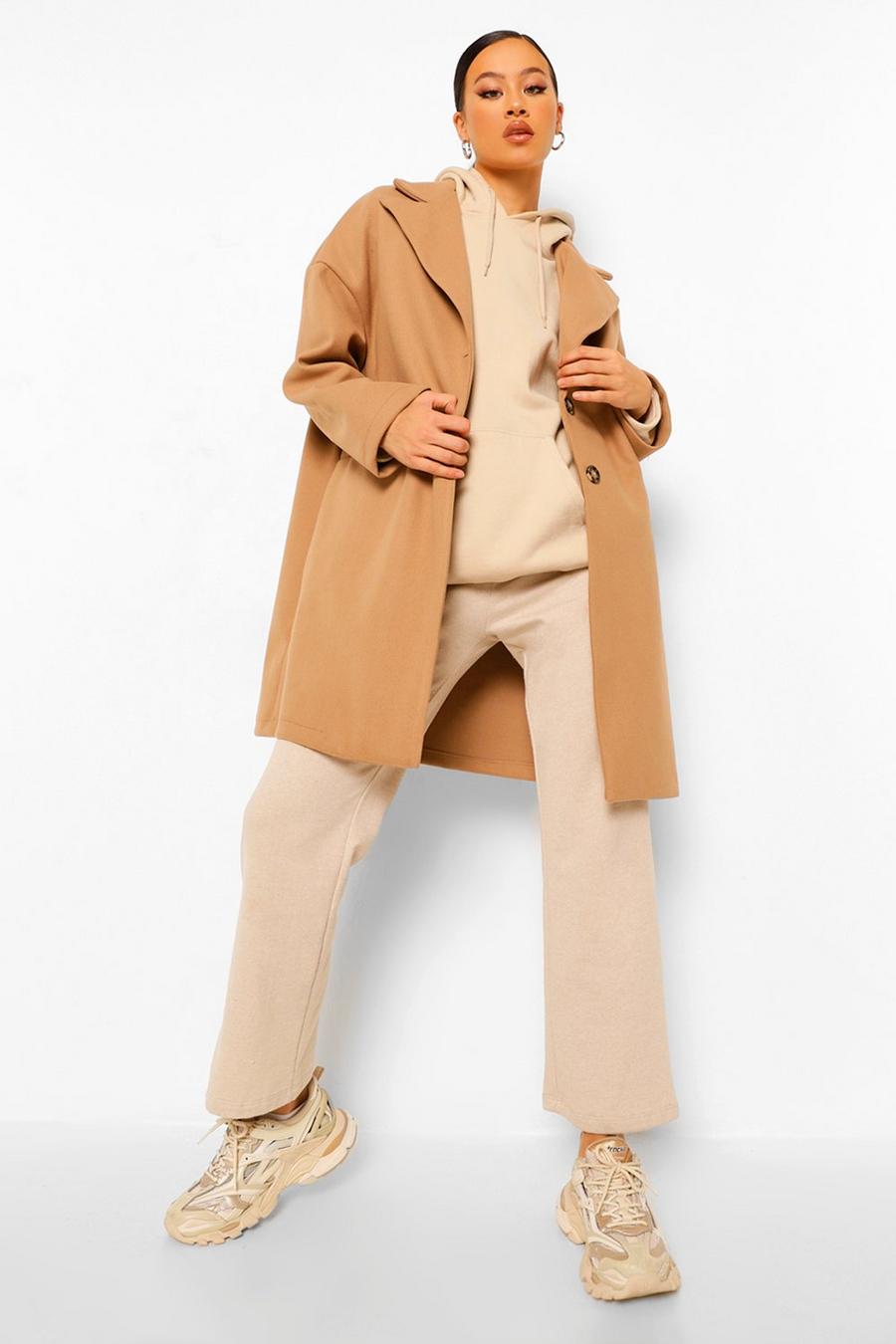 Camel Tailored Wool Look Coat image number 1