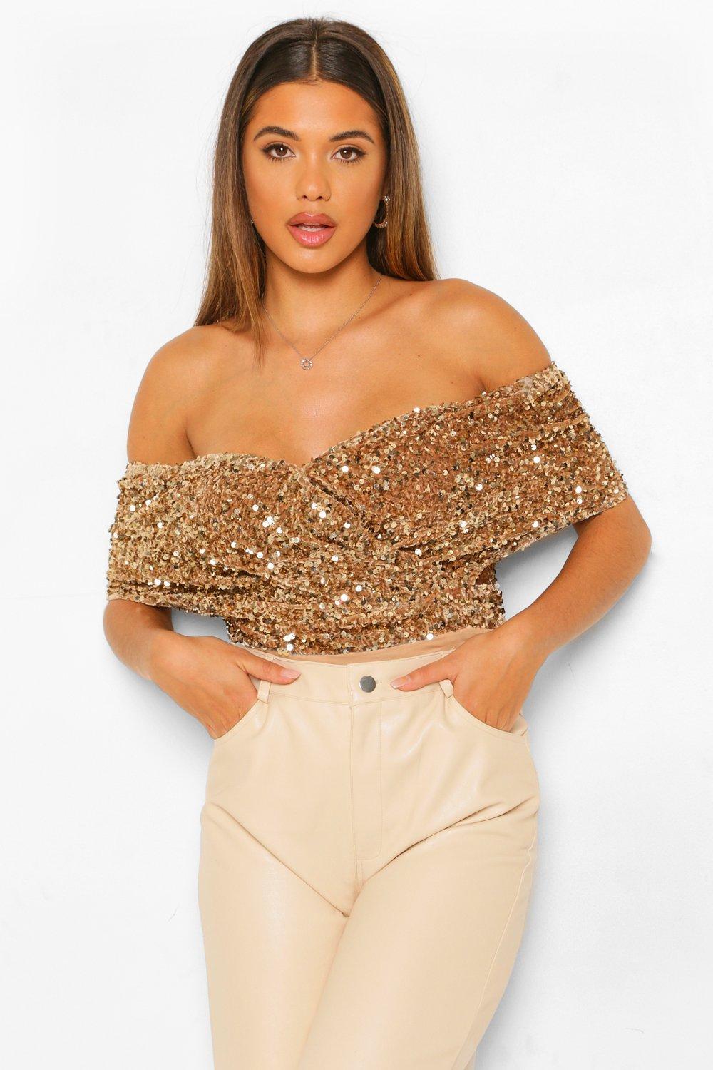 rose gold sequin top uk