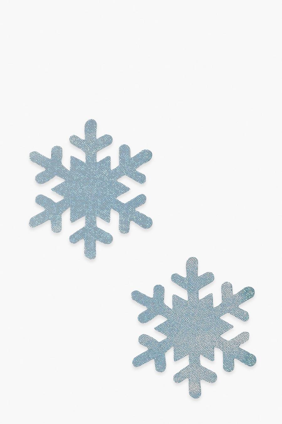 Weihnachts-Nippel-Patches mit Schneeflocken, Blau bleu image number 1