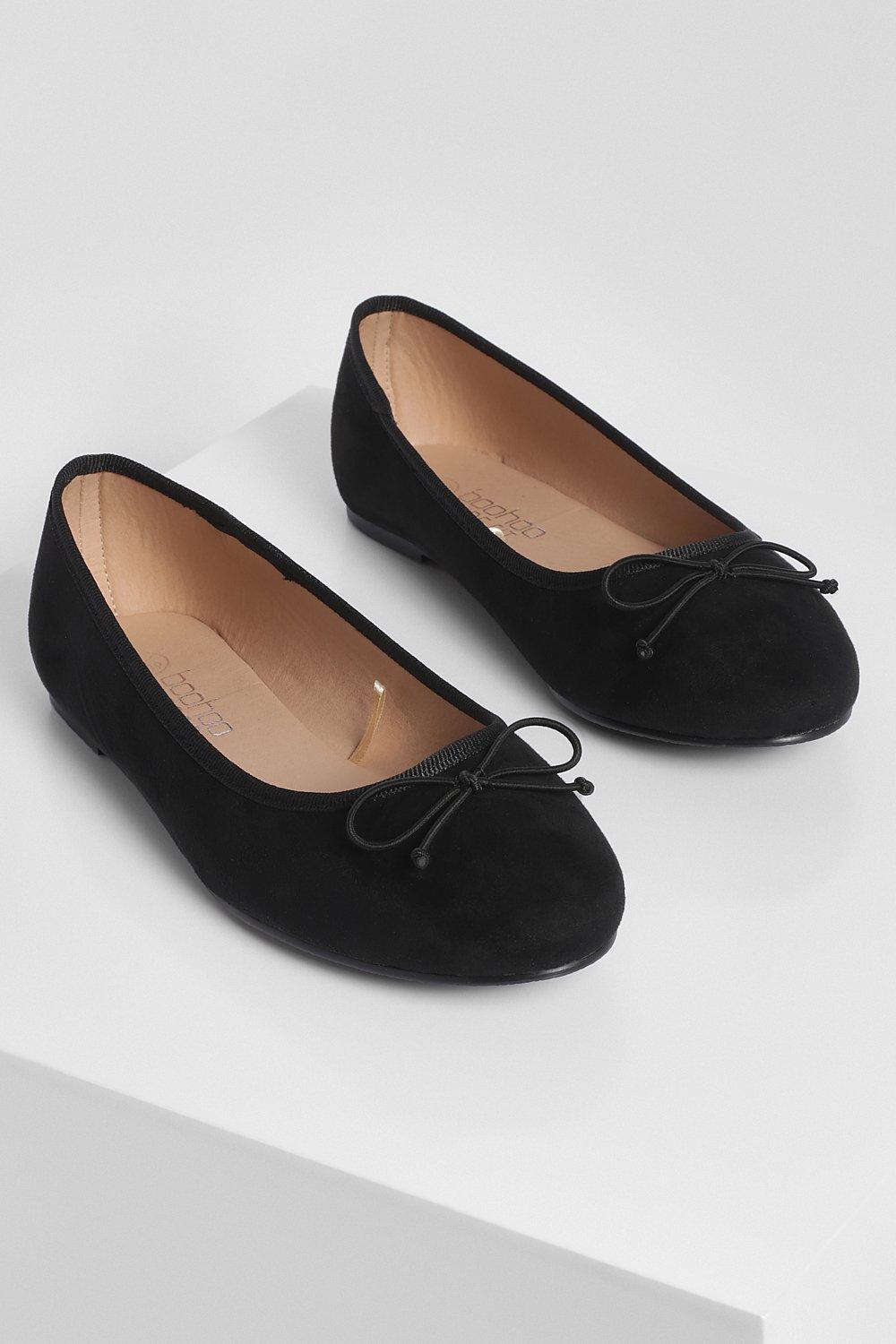 black suede ballet pumps