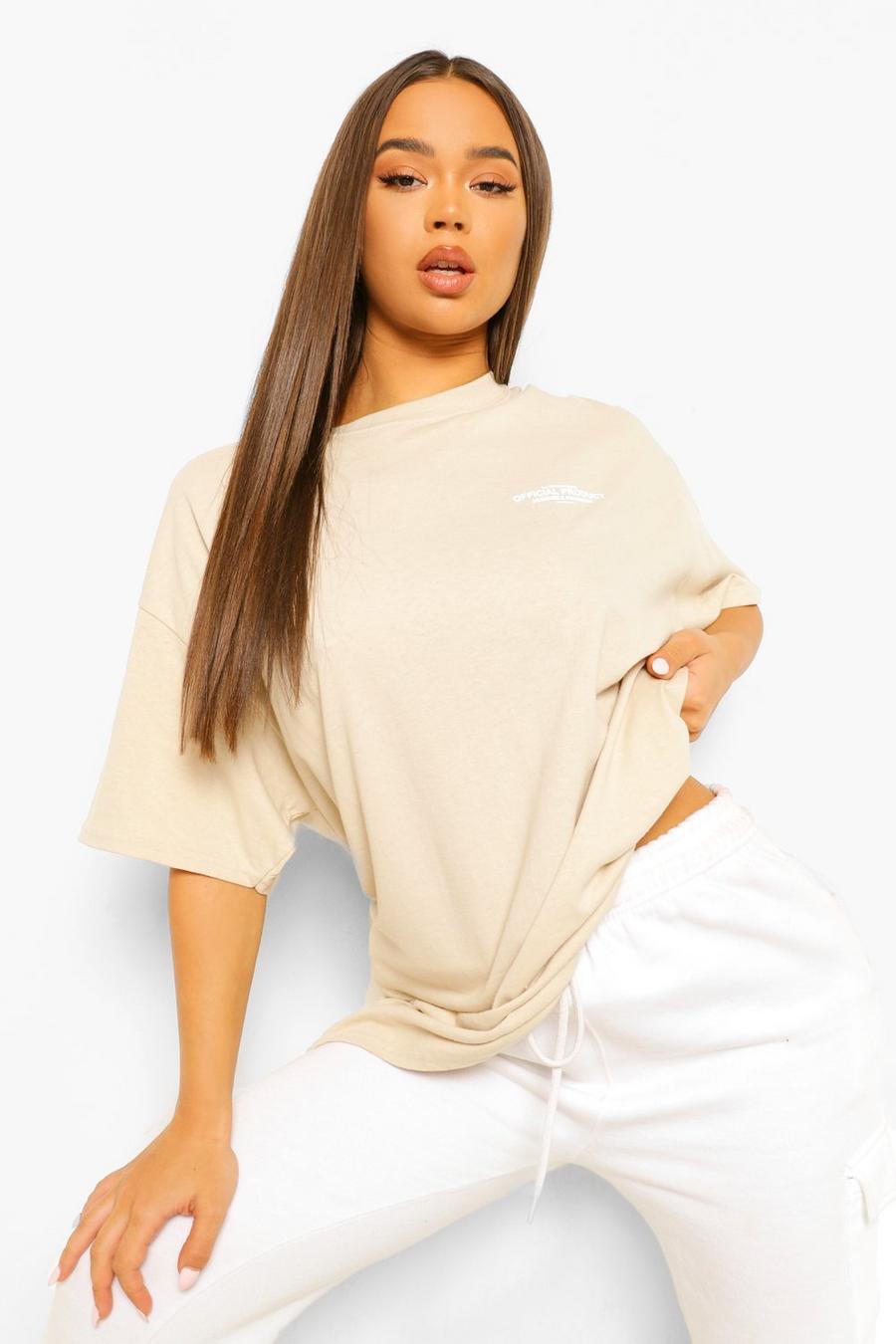Stone beige Oversized Limited Edition Back Graphic T-Shirt image number 1