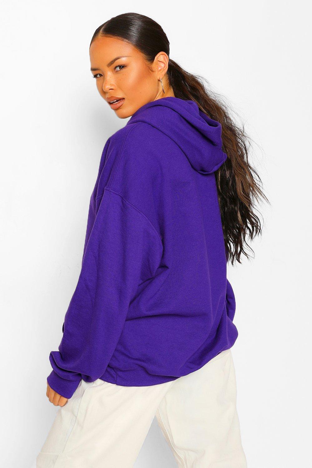 sweat oversize a capuche femme - camps united violet sweats femme