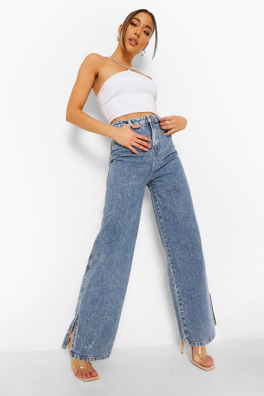 NoName Wide leg jeans DAMEN Jeans Wide leg jeans Print Mehrfarbig S Rabatt 63 % 