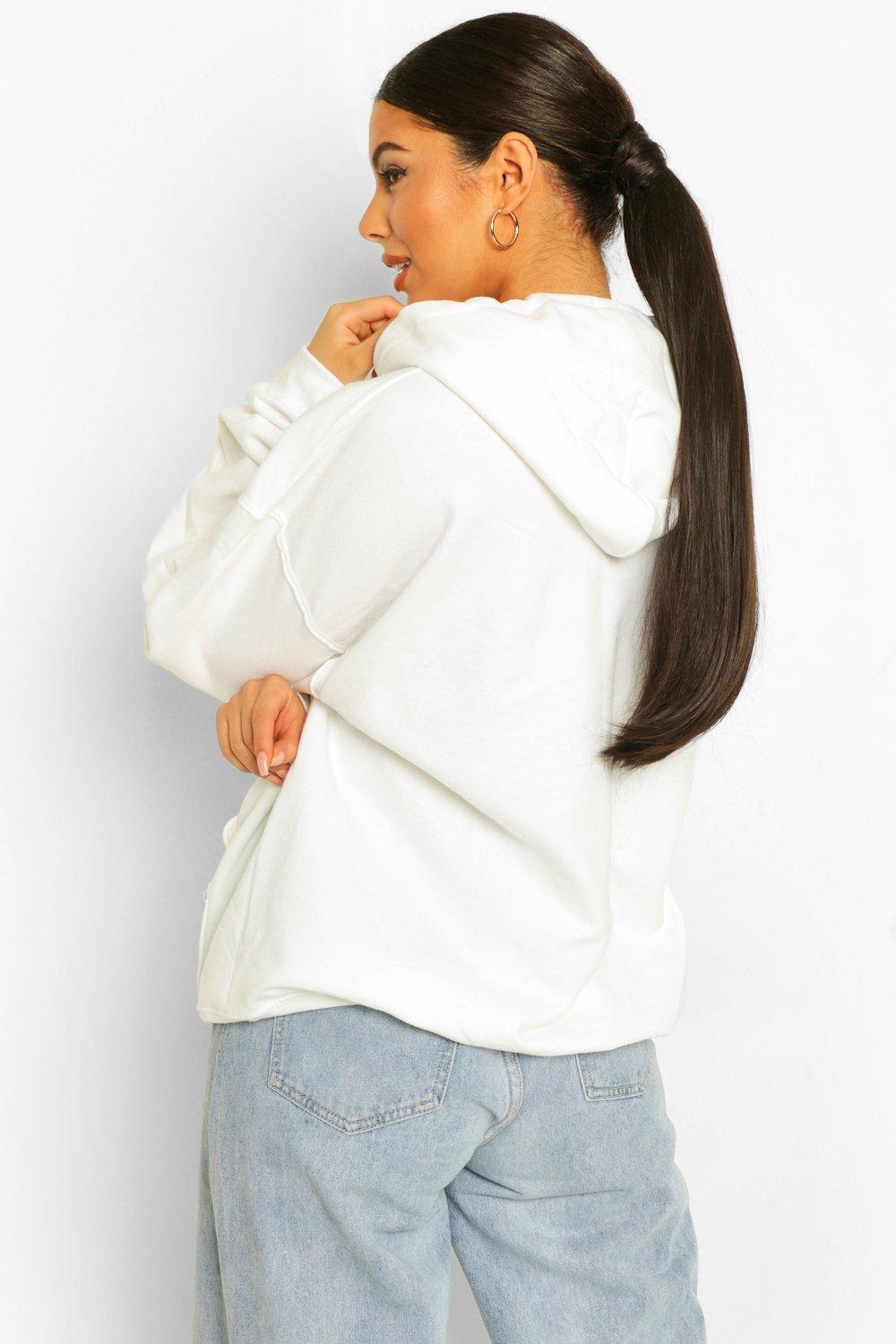 White best sale hoodie boohoo