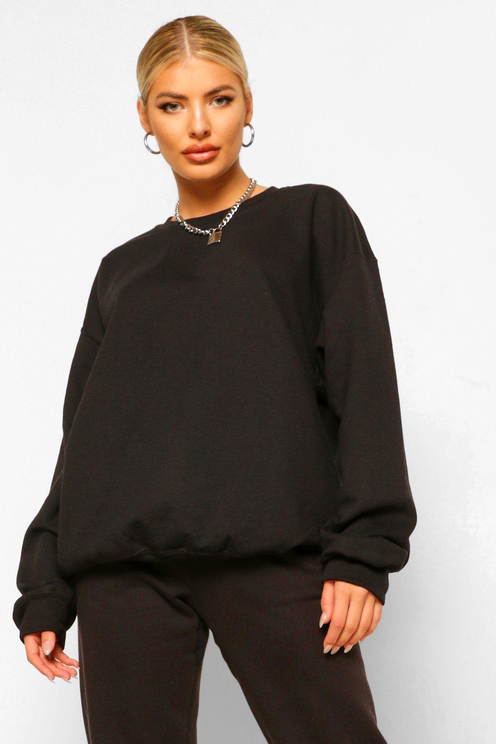 Felpa hot sale nera oversize